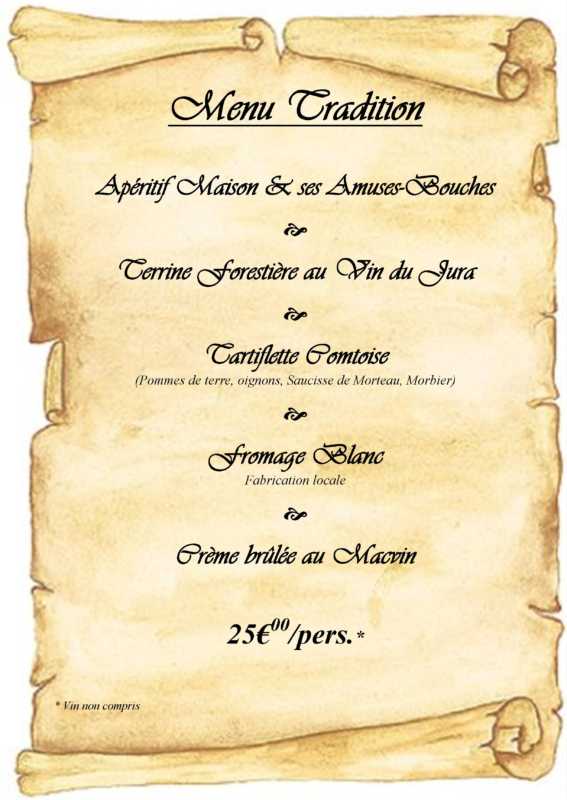 Menu Tradition
